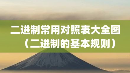二进制常用对照表大全图（二进制的基本规则）