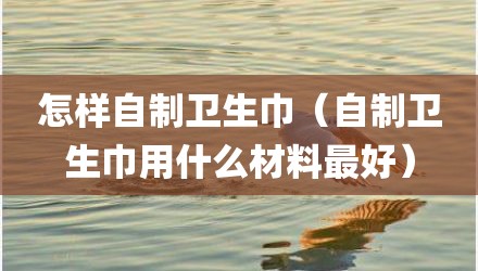 怎样自制卫生巾（自制卫生巾用什么材料最好）