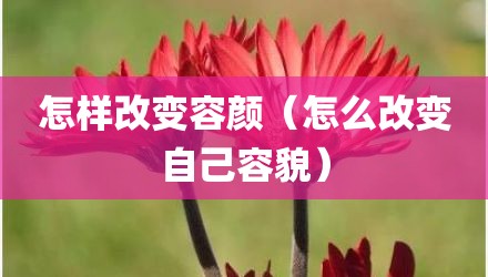 怎样改变容颜（怎么改变自己容貌）