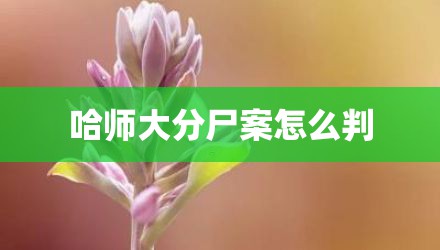哈师大分尸案怎么判