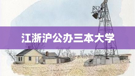 江浙沪公办三本大学