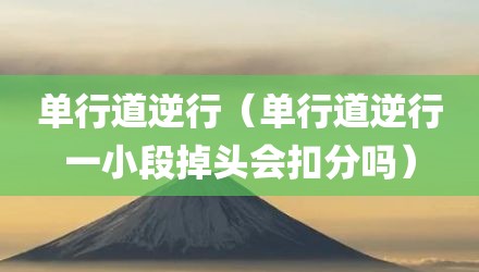 单行道逆行（单行道逆行一小段掉头会扣分吗）