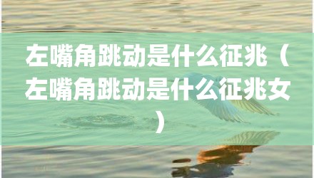 左嘴角跳动是什么征兆（左嘴角跳动是什么征兆女）
