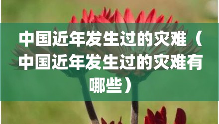中国近年发生过的灾难（中国近年发生过的灾难有哪些）