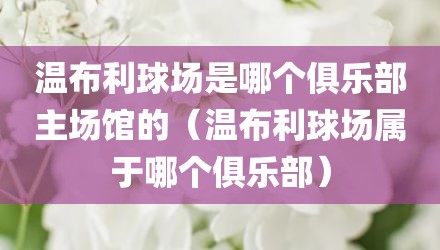 温布利球场是哪个俱乐部主场馆的(温布利球场属于哪个俱乐部)