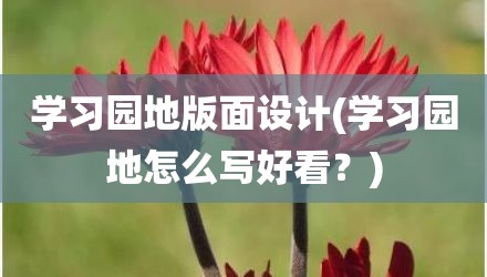 学习园地版面设计(学习园地怎么写好看？)