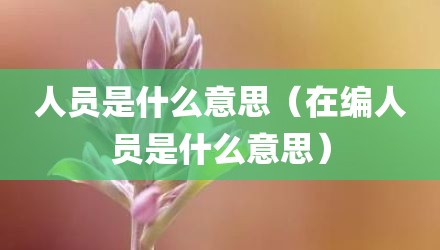 人员是什么意思（在编人员是什么意思）