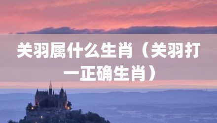 关羽属什么生肖（关羽打一正确生肖）