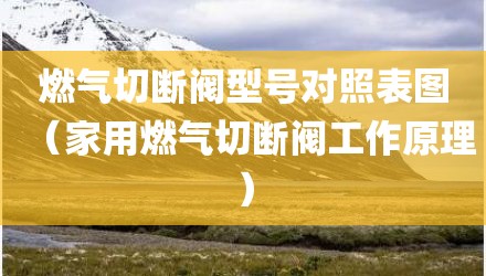 燃气切断阀型号对照表图（家用燃气切断阀工作原理）