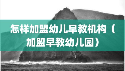 怎样加盟幼儿早教机构（加盟早教幼儿园）
