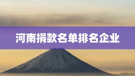 河南捐款名单排名企业