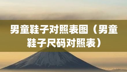 男童鞋子对照表图（男童鞋子尺码对照表）