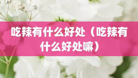 吃辣有什么好处（吃辣有什么好处嘛）