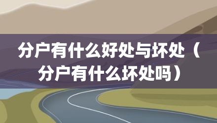 分户有什么好处与坏处（分户有什么坏处吗）