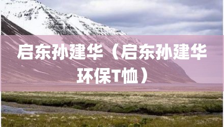 启东孙建华（启东孙建华环保T恤）