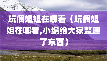 玩偶姐姐在哪看（玩偶姐姐在哪看,小编给大家整理了东西）
