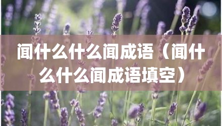 闻什么什么闻成语（闻什么什么闻成语填空）