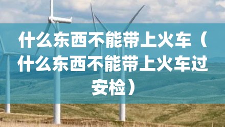 什么东西不能带上火车（什么东西不能带上火车过安检）