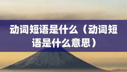 动词短语是什么（动词短语是什么意思）