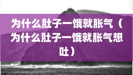 为什么肚子一饿就胀气（为什么肚子一饿就胀气想吐）