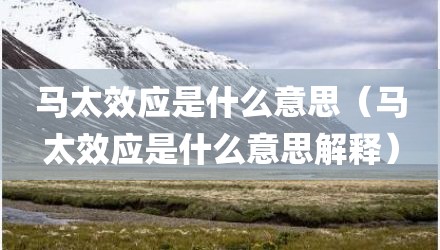 马太效应是什么意思（马太效应是什么意思解释）
