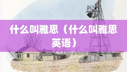 什么叫雅思（什么叫雅思英语）