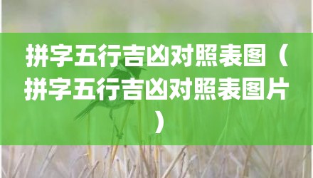 拼字五行吉凶对照表图（拼字五行吉凶对照表图片）