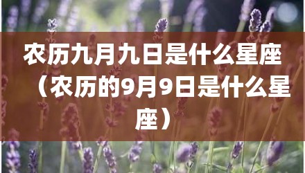 农历九月九日是什么星座（农历的9月9日是什么星座）
