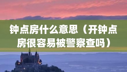 钟点房什么意思（开钟点房很容易被警察查吗）