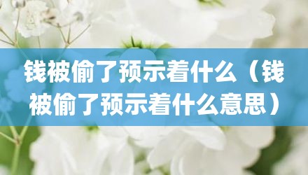 钱被偷了预示着什么（钱被偷了预示着什么意思）