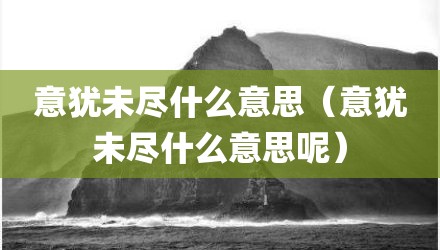 意犹未尽什么意思（意犹未尽什么意思呢）