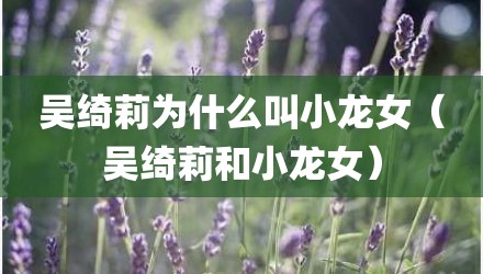 吴绮莉为什么叫小龙女（吴绮莉和小龙女）
