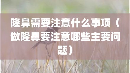 隆鼻需要注意什么事项（做隆鼻要注意哪些主要问题）
