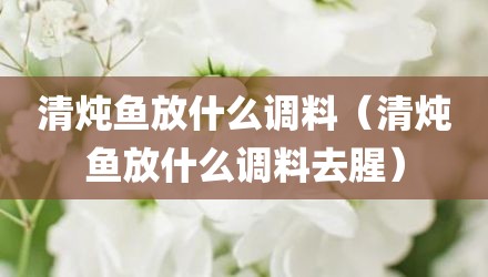 清炖鱼放什么调料（清炖鱼放什么调料去腥）