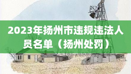 2023年扬州市违规违法人员名单（扬州处罚）