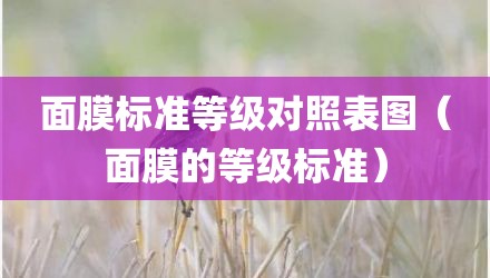 面膜标准等级对照表图（面膜的等级标准）