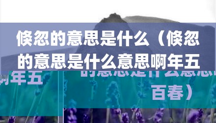 倏忽的意思是什么（倏忽的意思是什么意思啊年五百春）