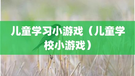 儿童学习小游戏（儿童学校小游戏）