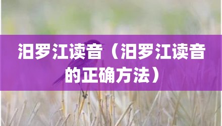 汨罗江读音（汨罗江读音的正确方法）