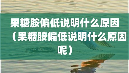 果糖胺偏低说明什么原因（果糖胺偏低说明什么原因呢）