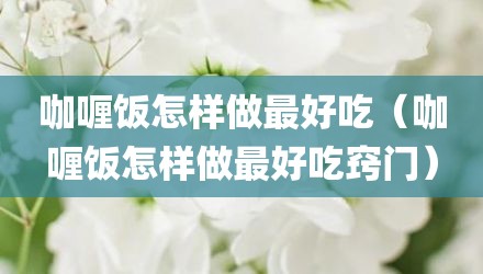 咖喱饭怎样做最好吃（咖喱饭怎样做最好吃窍门）