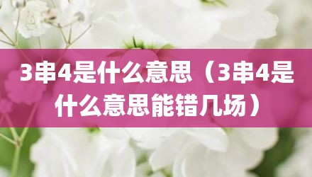 3串4是什么意思（3串4是什么意思能错几场）