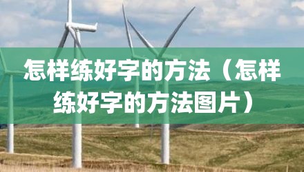 怎样练好字的方法（怎样练好字的方法图片）