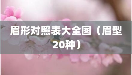眉形对照表大全图（眉型20种）