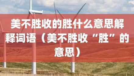 美不胜收的胜什么意思解释词语(美不胜收“胜”的意思)