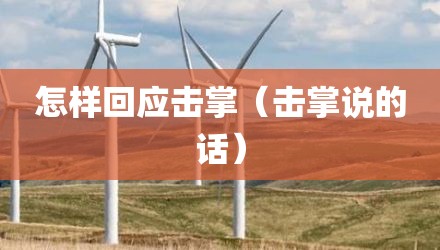 怎样回应击掌（击掌说的话）