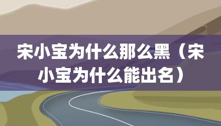 宋小宝为什么那么黑（宋小宝为什么能出名）