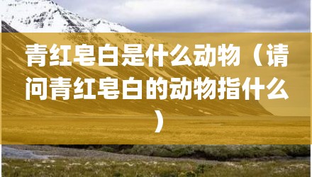 青红皂白是什么动物(请问青红皂白的动物指什么)