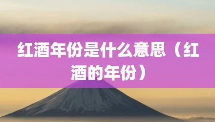 红酒年份是什么意思（红酒的年份）
