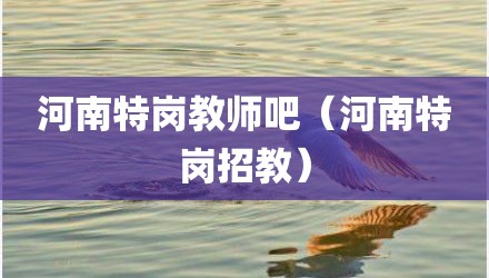 河南特岗教师吧（河南特岗招教）